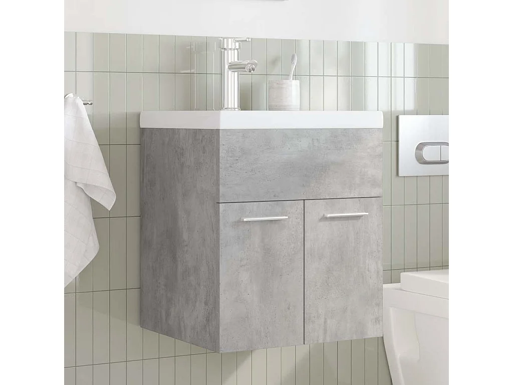 Badkamer wastafelmeubel met geïntegreerde wastafel en kraan