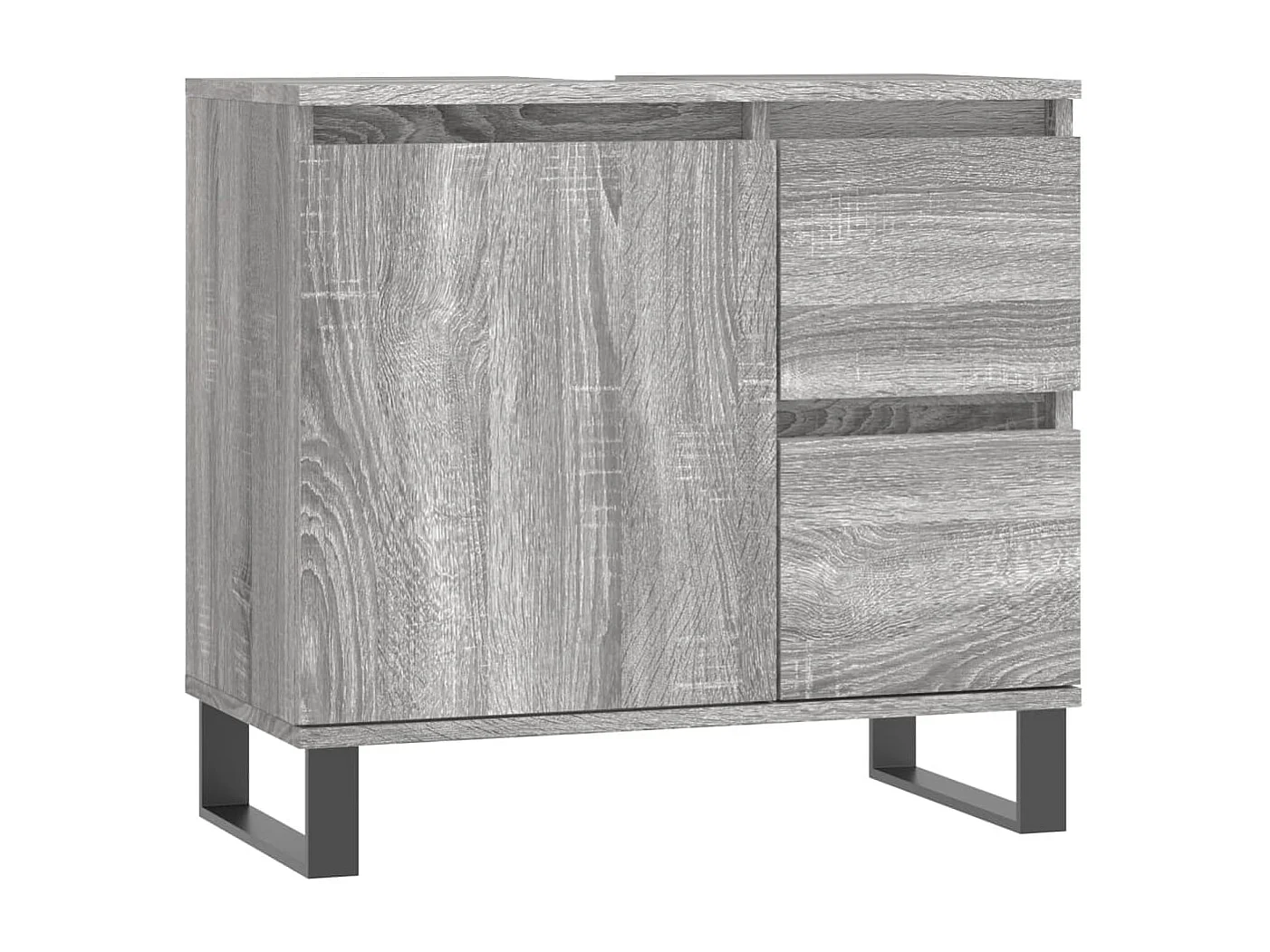 Ensemble de meubles de salle de bain 3 pcs Sonoma gris