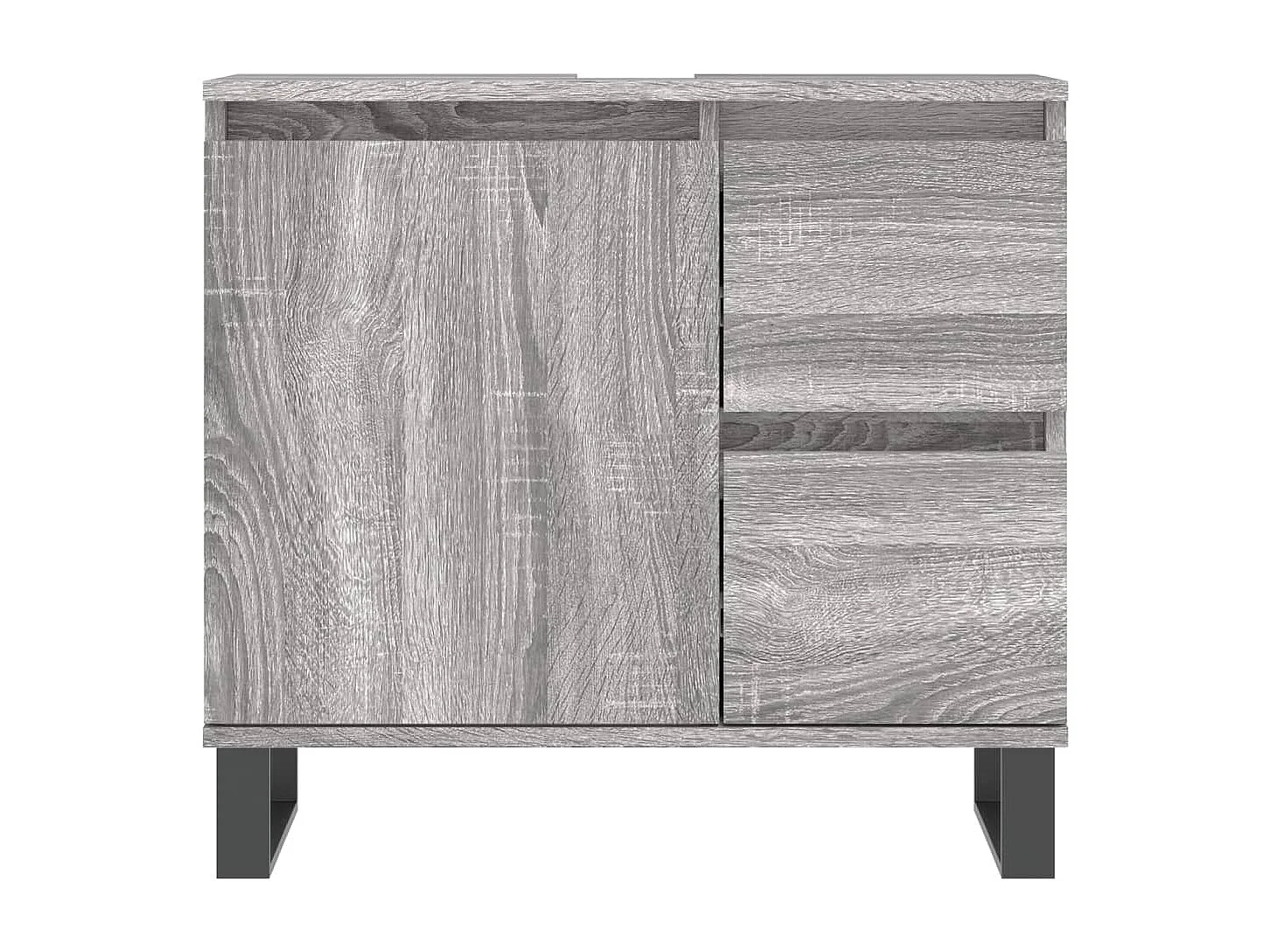 Ensemble de meubles de salle de bain 3 pcs Sonoma gris