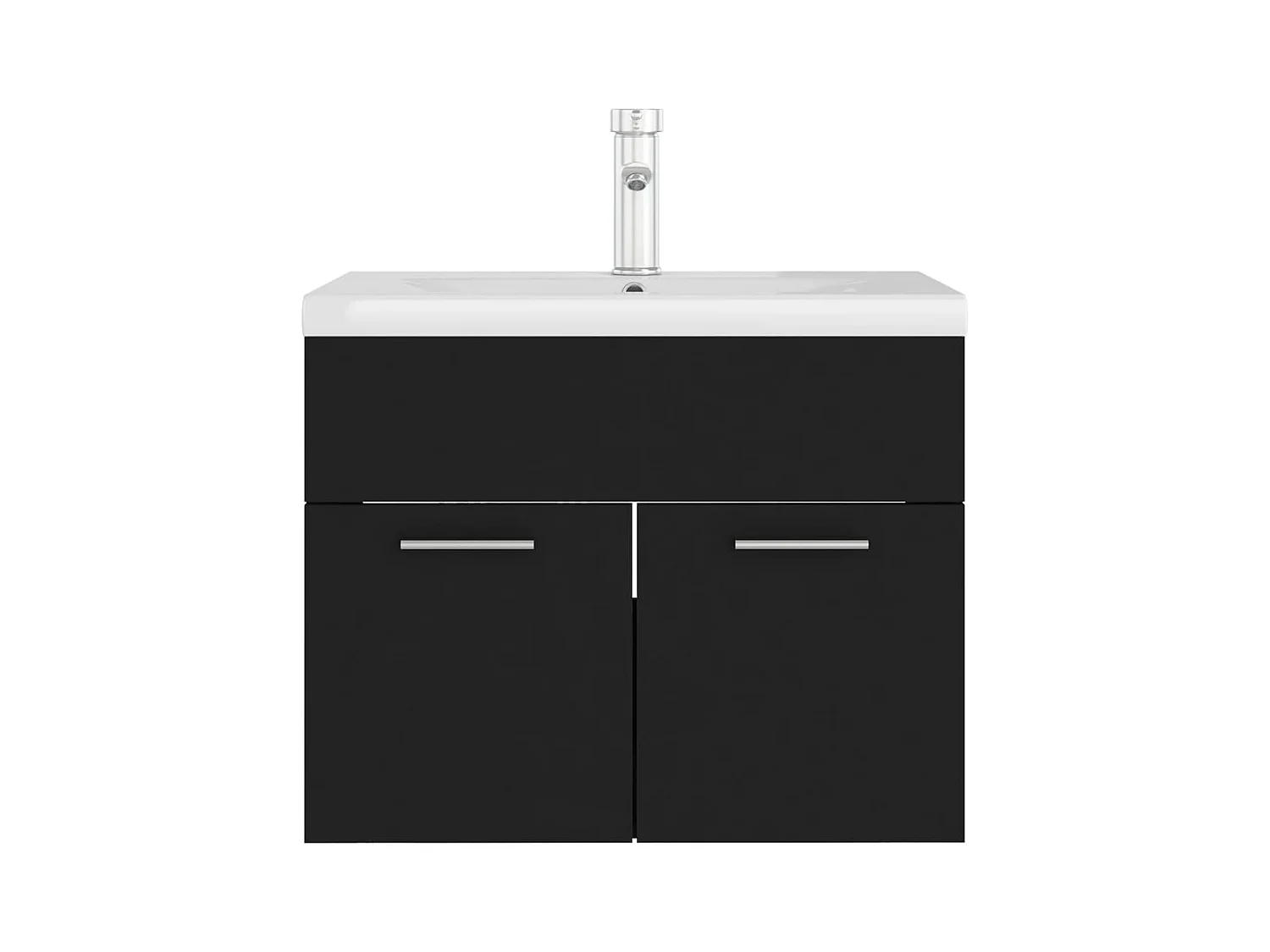 Spoelbakkast met geïntegreerde spoelbak Zwarte spaanplaat