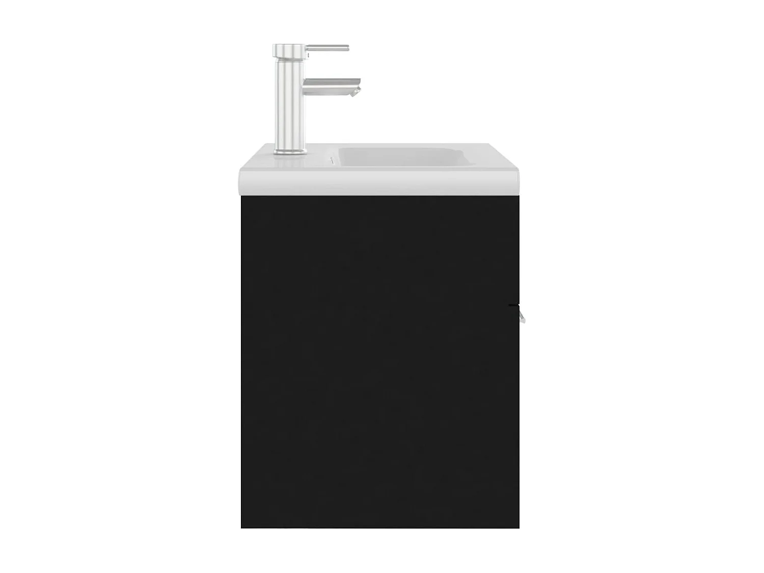Mueble de lavabo con fregadero integrado Aglomerado negro