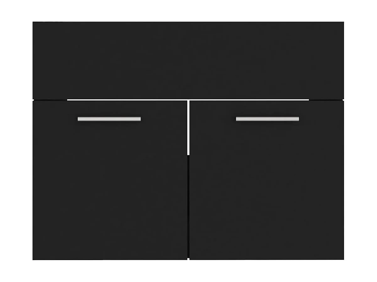 Mueble de lavabo con fregadero integrado Aglomerado negro