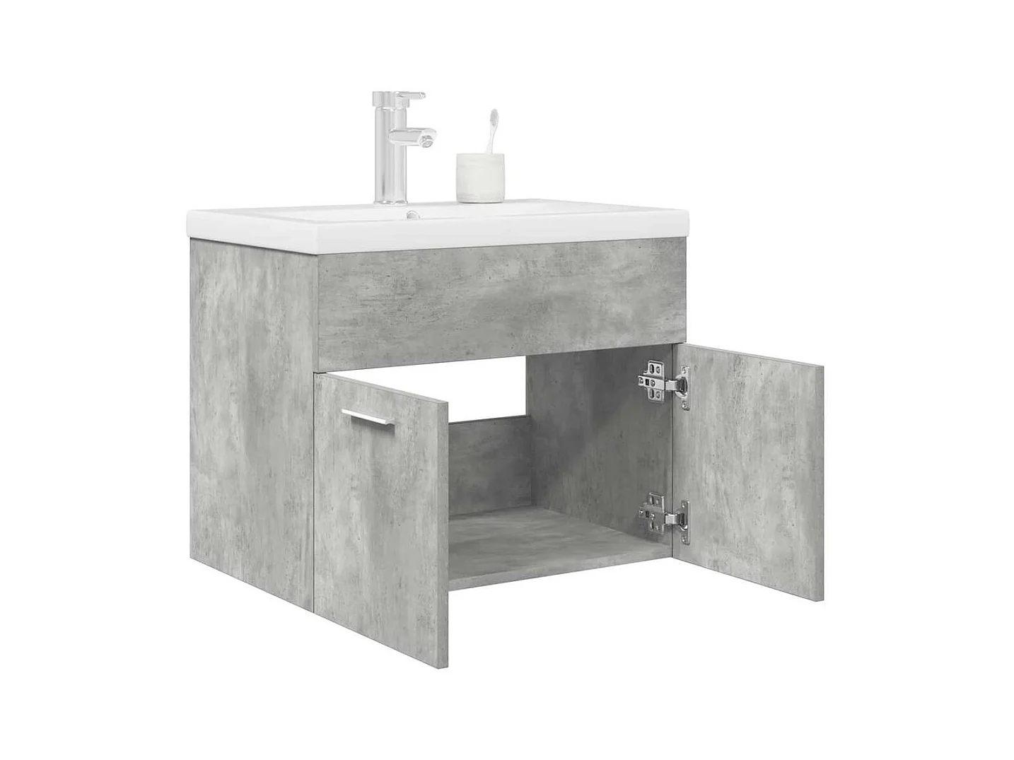 Armoire lavabo de salle de bain avec bassin intégré et robinet