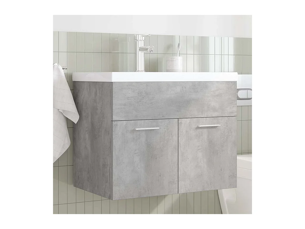 Armoire lavabo de salle de bain avec bassin intégré et robinet