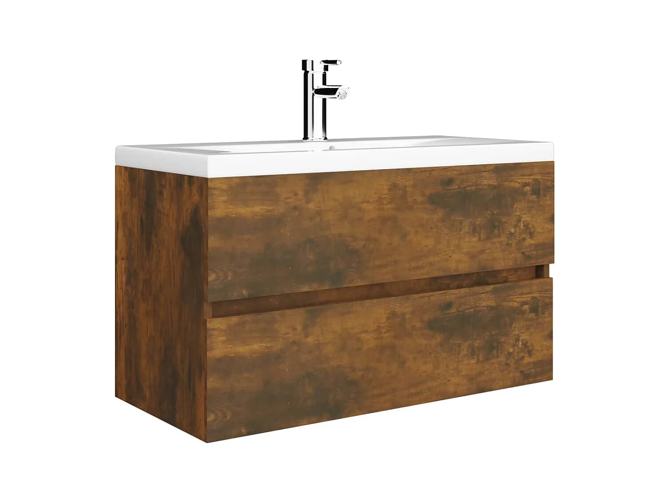 Mueble de lavabo de roble ahumado 80x38,5x45 cm Madera de ingeniería