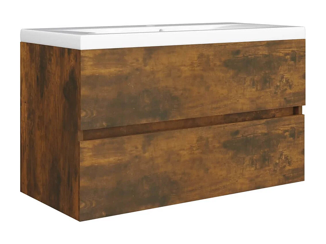 Mobile lavabo in rovere affumicato 80x38,5x45 cm in legno ingegnerizzato