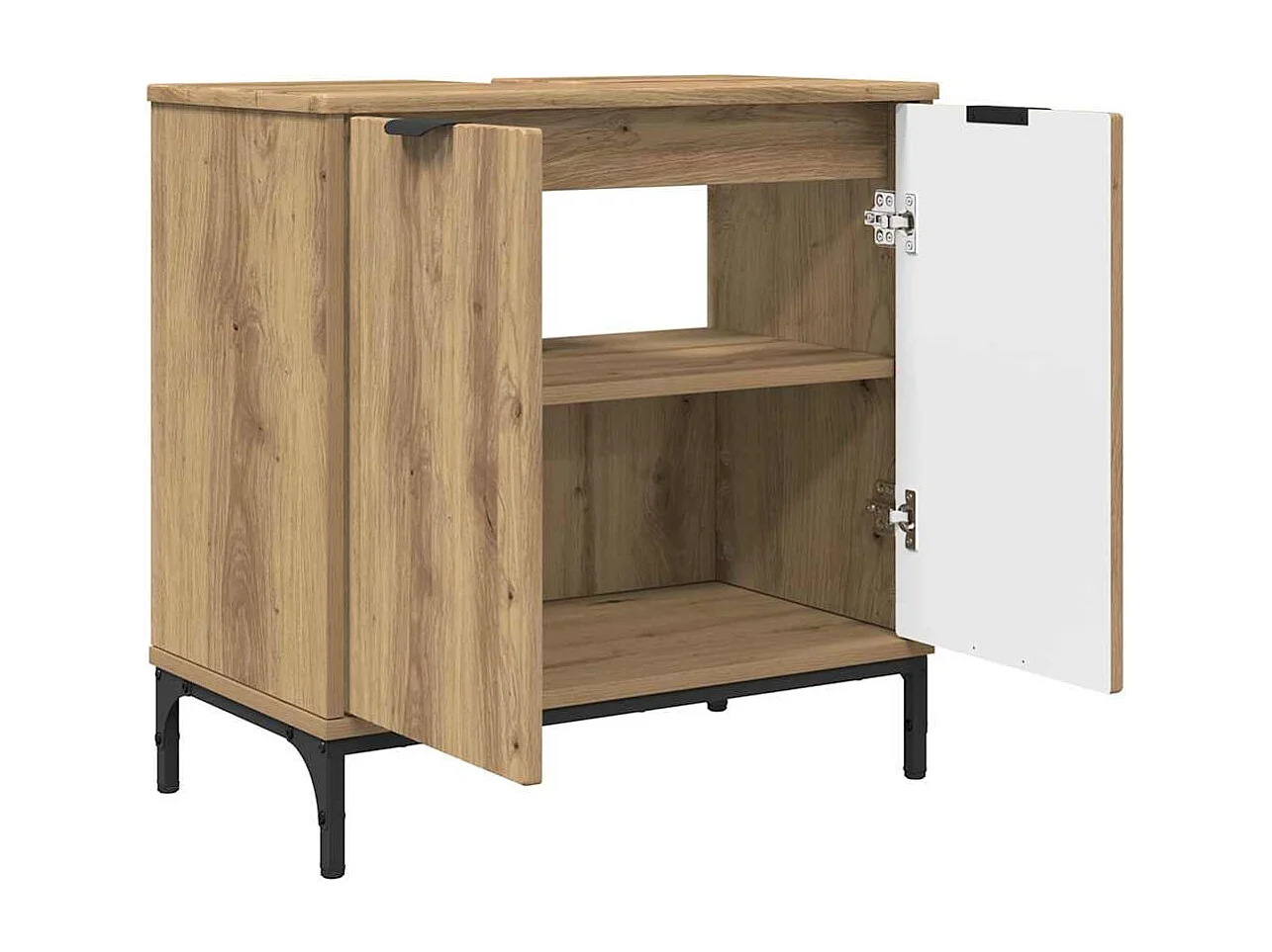 Set di mobili da bagno 3 pezzi, rovere lavorato a mano