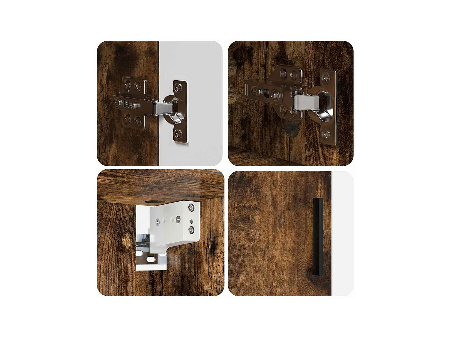 4-delige badkamermeubelset Gerookt Eiken