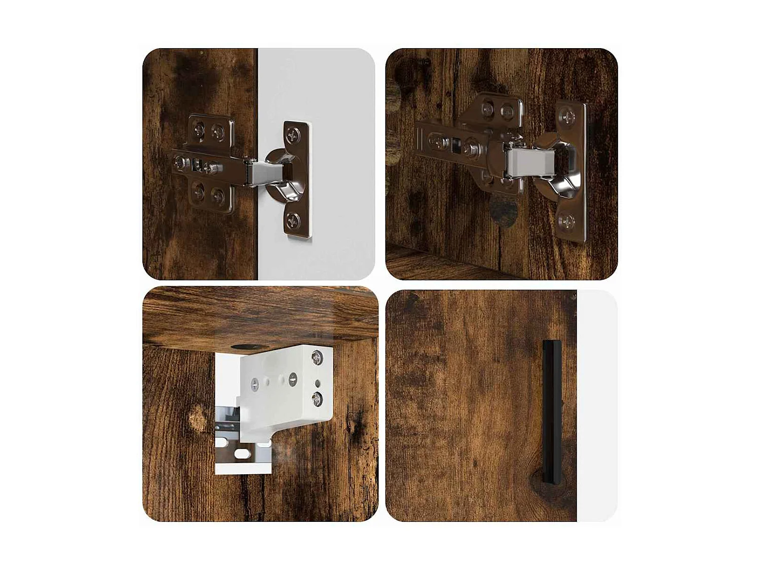 Ensemble de mobilier de salle de bain 4 pcs Chêne fumé