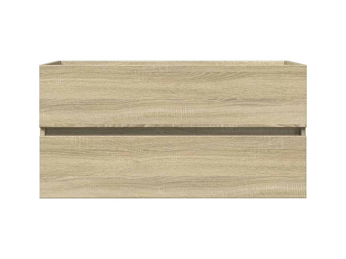 Ensemble de meubles de bain 2pcs céramique et bois d'ingénierie