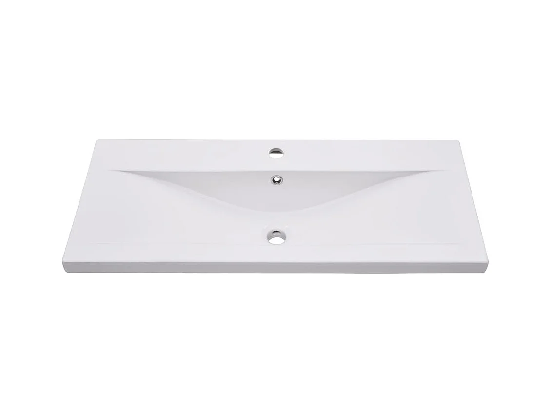 Ensemble de meubles de bain 2pcs céramique et bois d'ingénierie