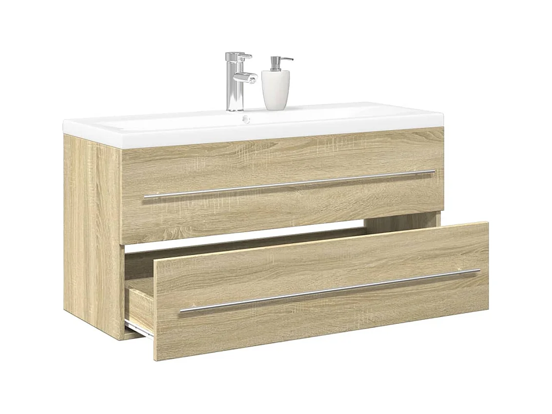 Ensemble de meubles de salle de bain 2 pcs chêne sonoma