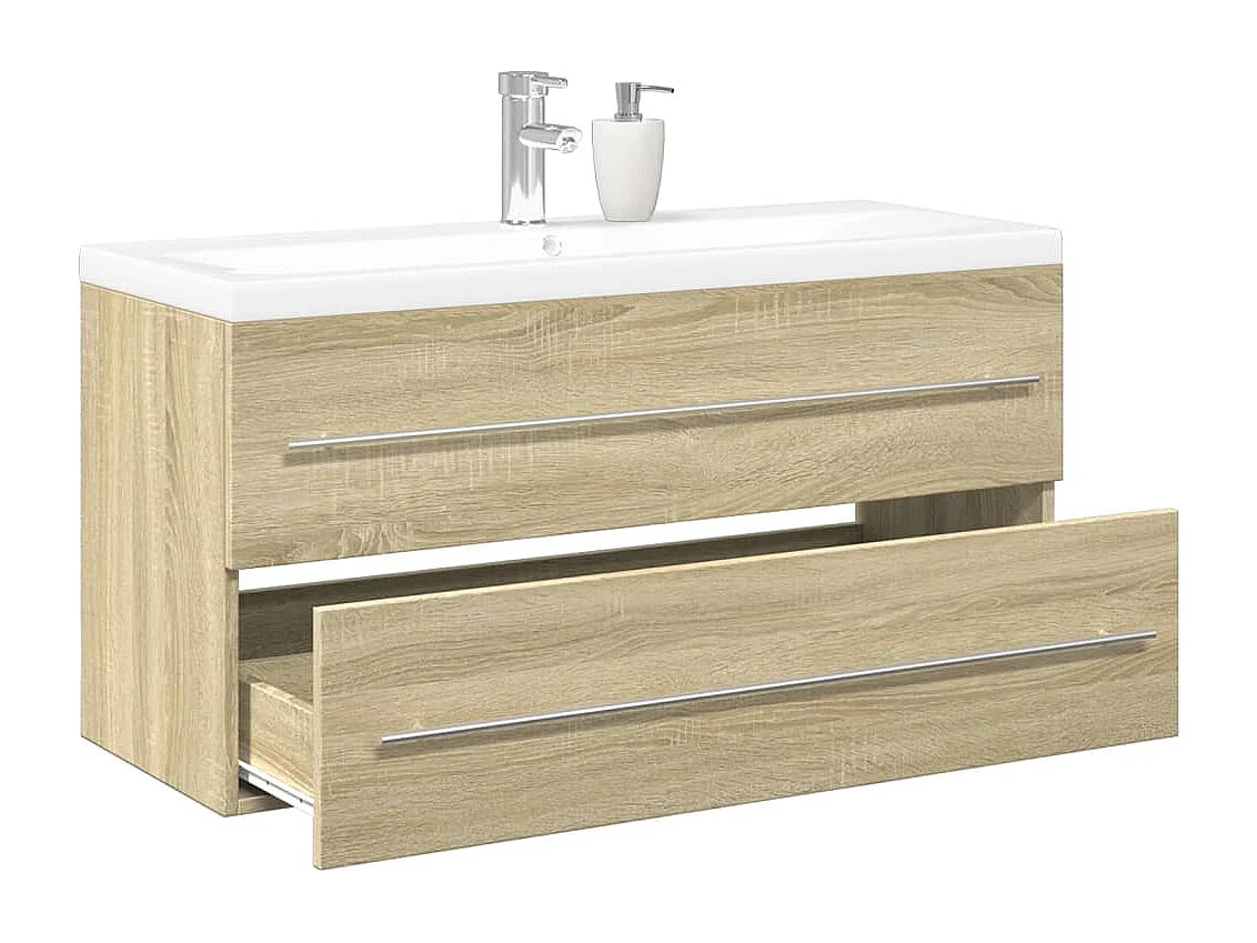 Ensemble de meubles de salle de bain 2 pcs chêne sonoma