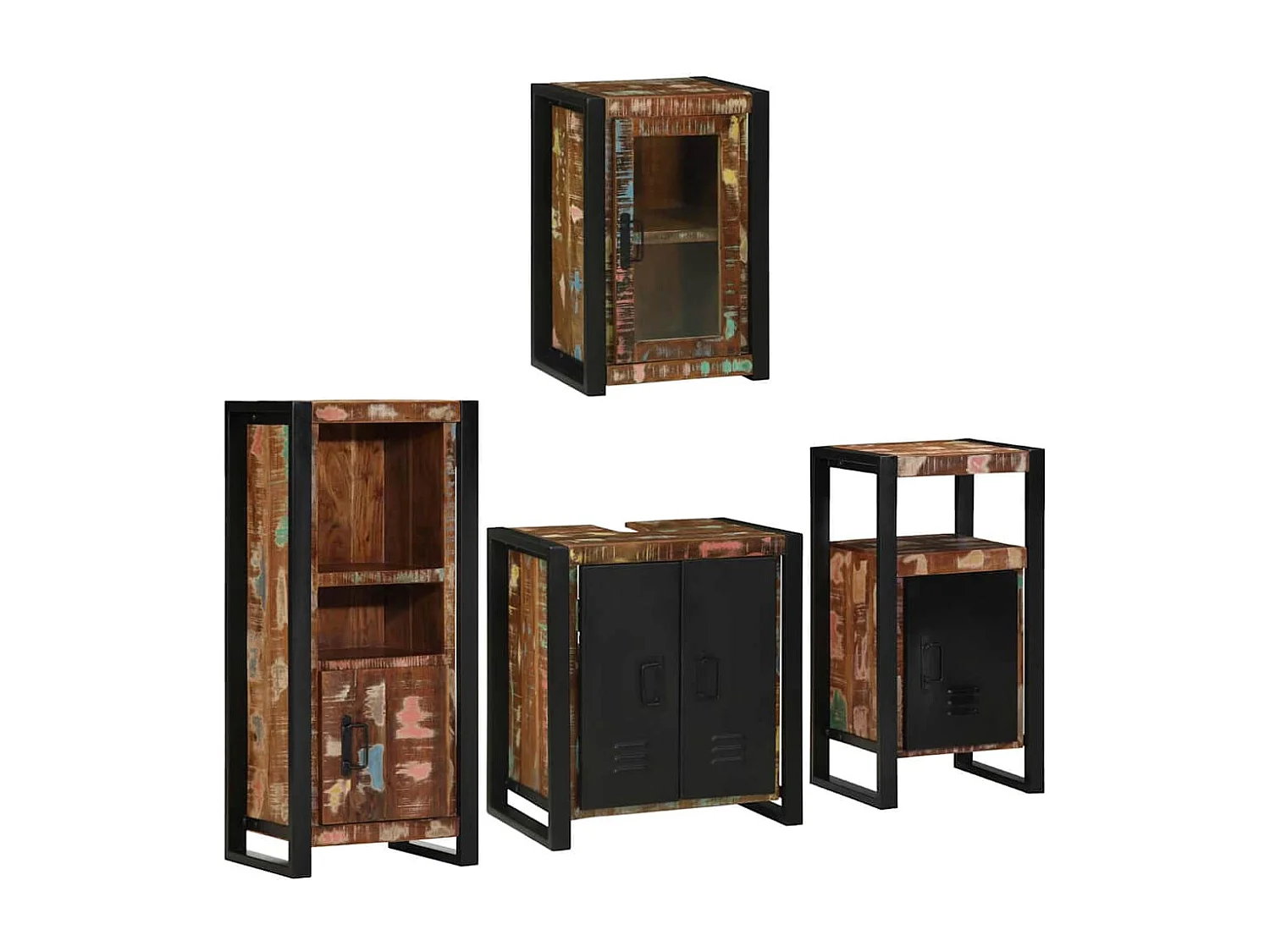 Set di mobili da bagno a parete 4 pezzi