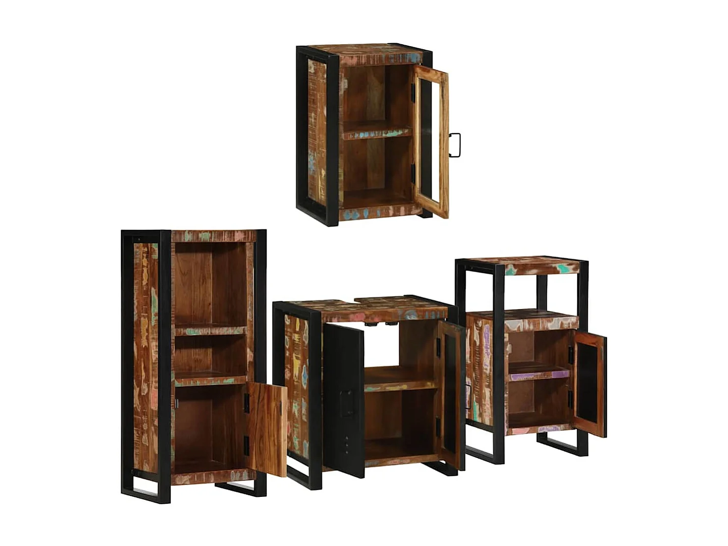 Set di mobili da bagno a parete 4 pezzi