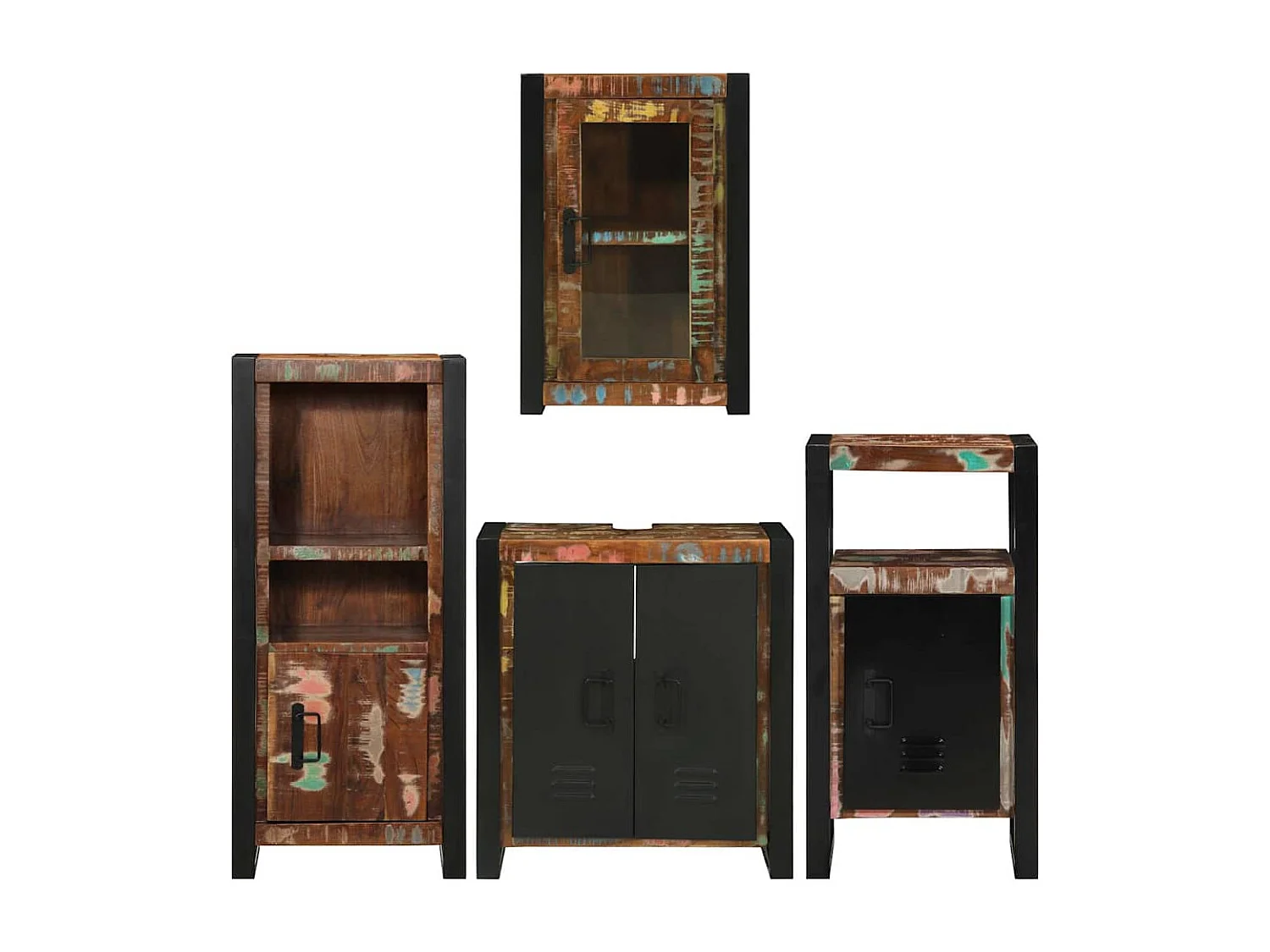 Set di mobili da bagno a parete 4 pezzi