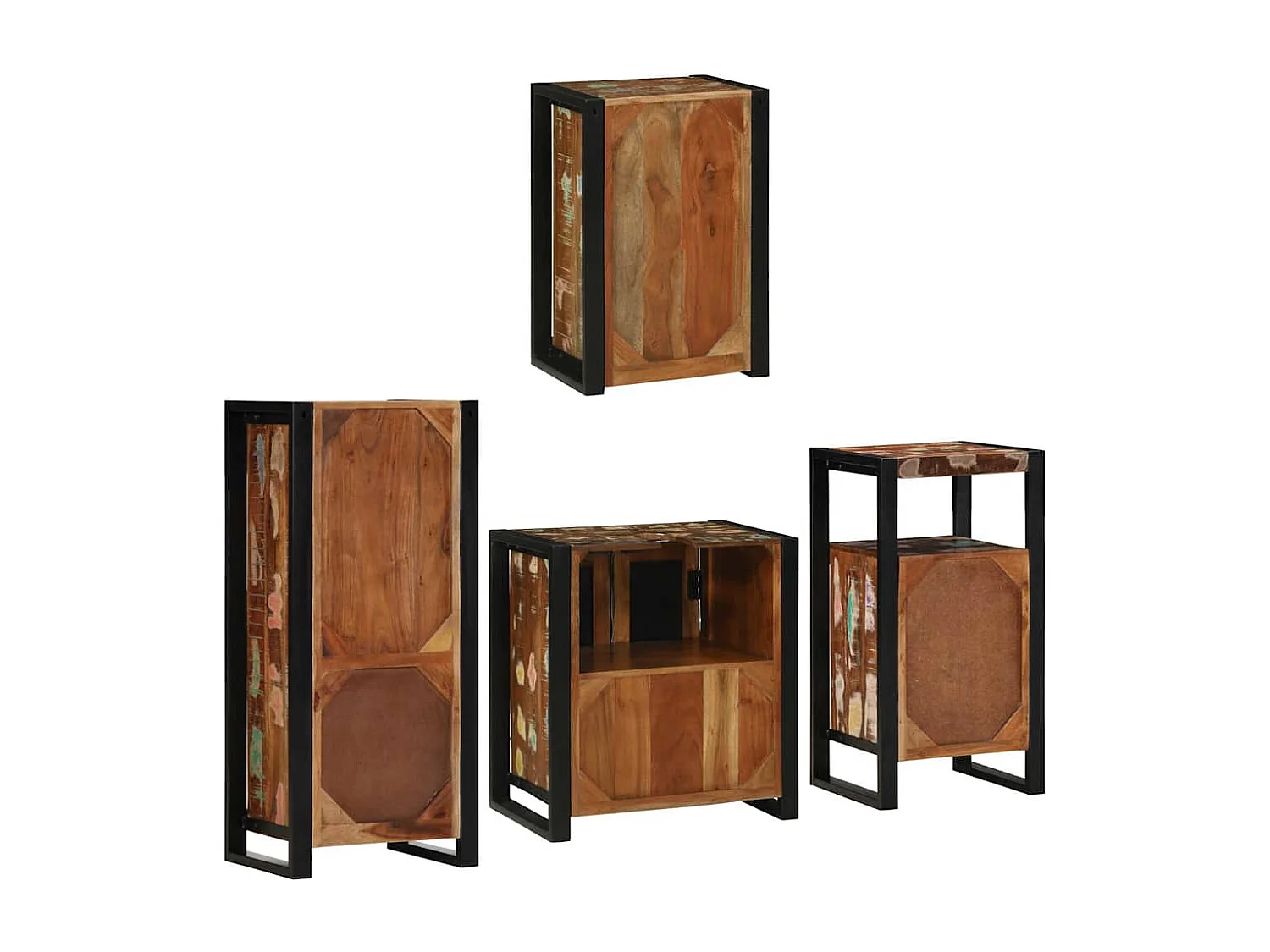 Set di mobili da bagno a parete 4 pezzi