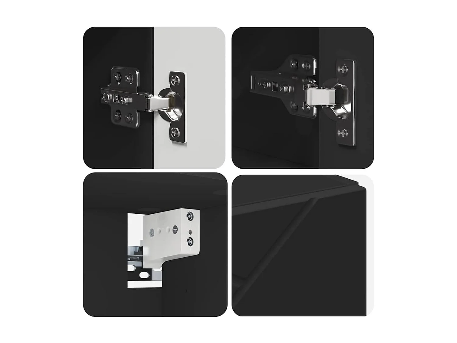 Conjunto de muebles de baño con cajón 4 piezas negro