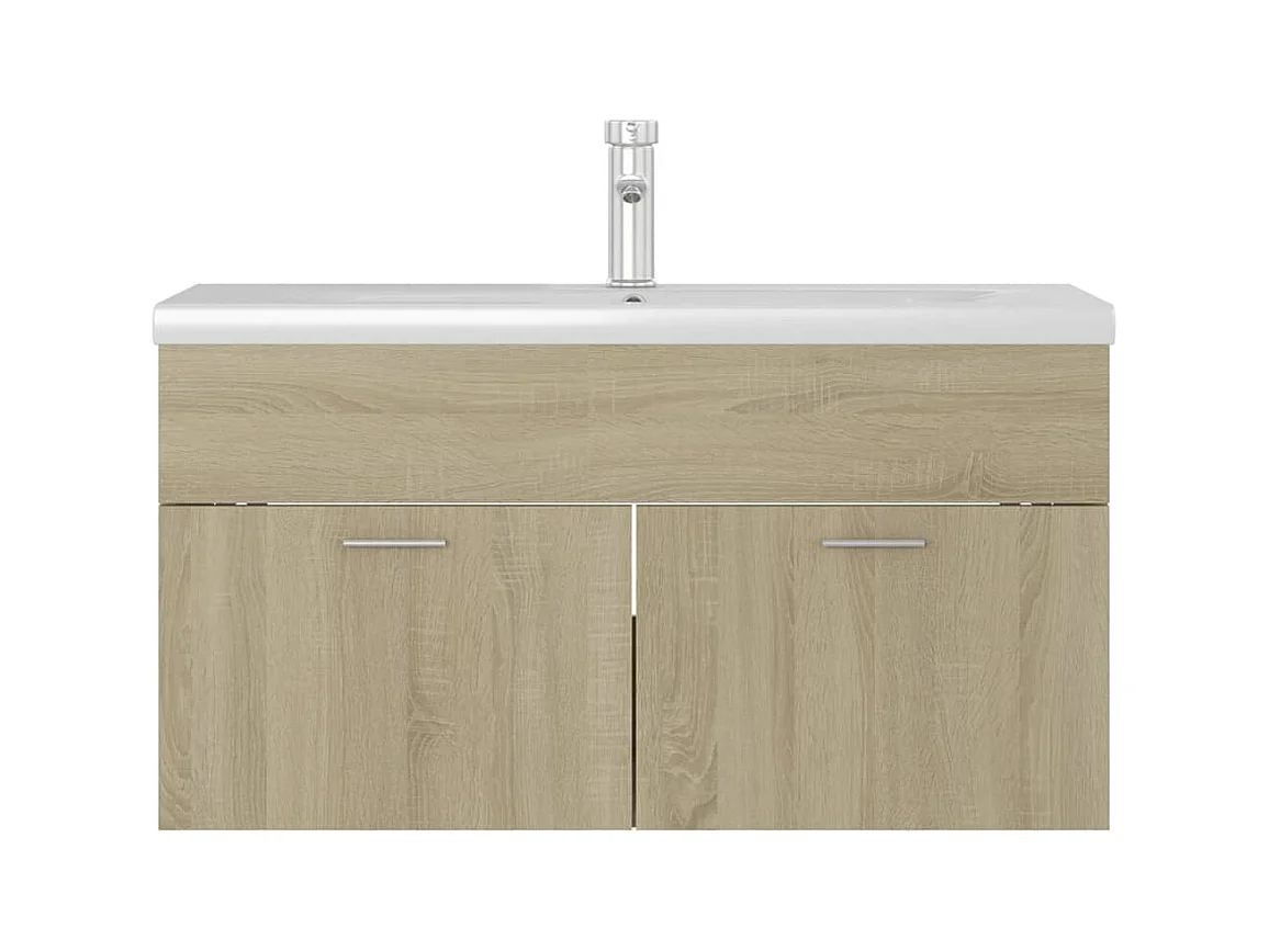 Mueble de lavabo con fregadero integrado Roble Sonoma Aglomerado