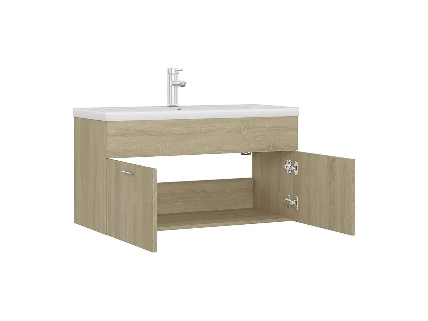 Mueble de lavabo con fregadero integrado Roble Sonoma Aglomerado