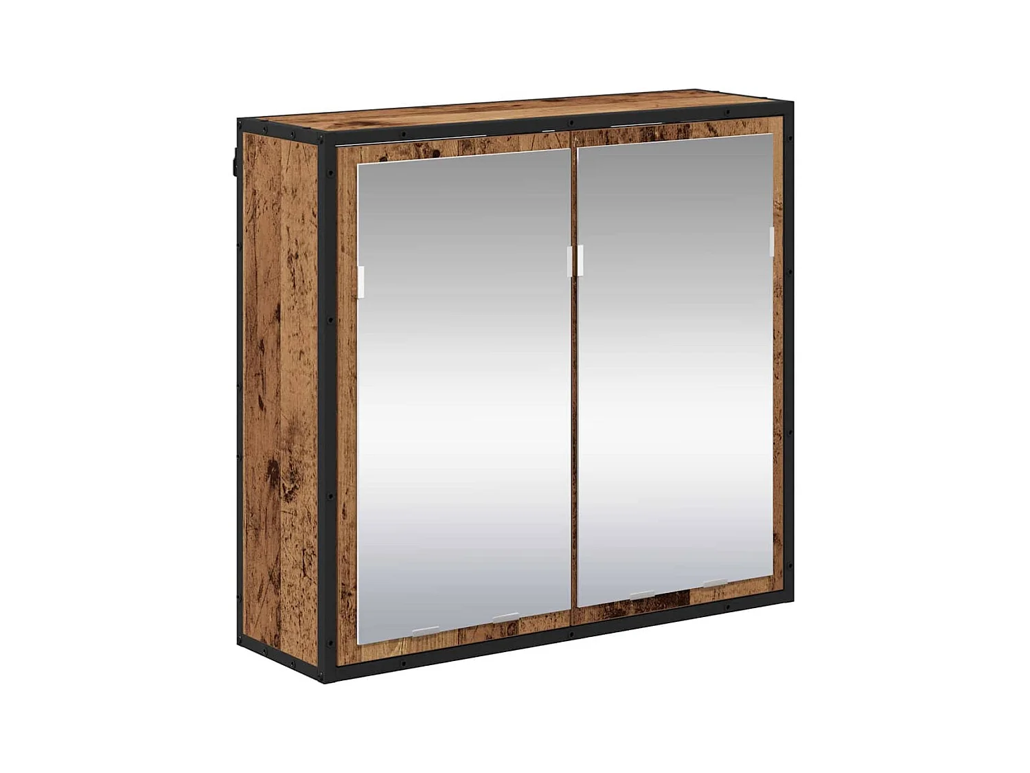 Conjunto de muebles de baño de 2 piezas en madera antigua