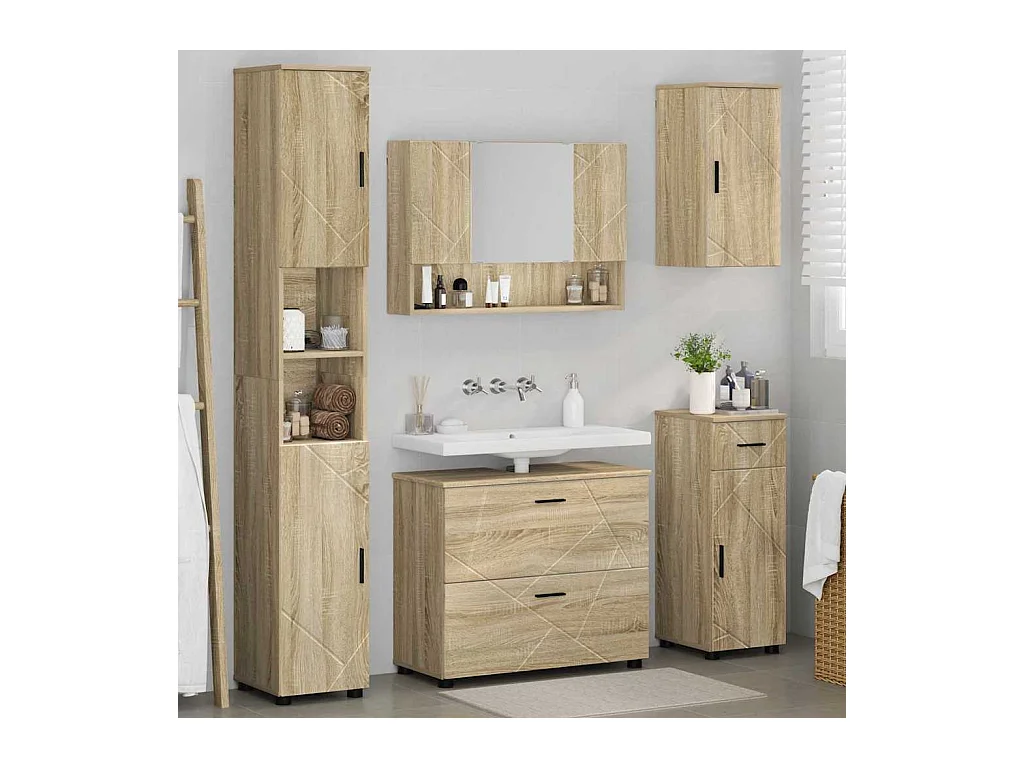 5-delige badkamermeubelset Sonoma eiken