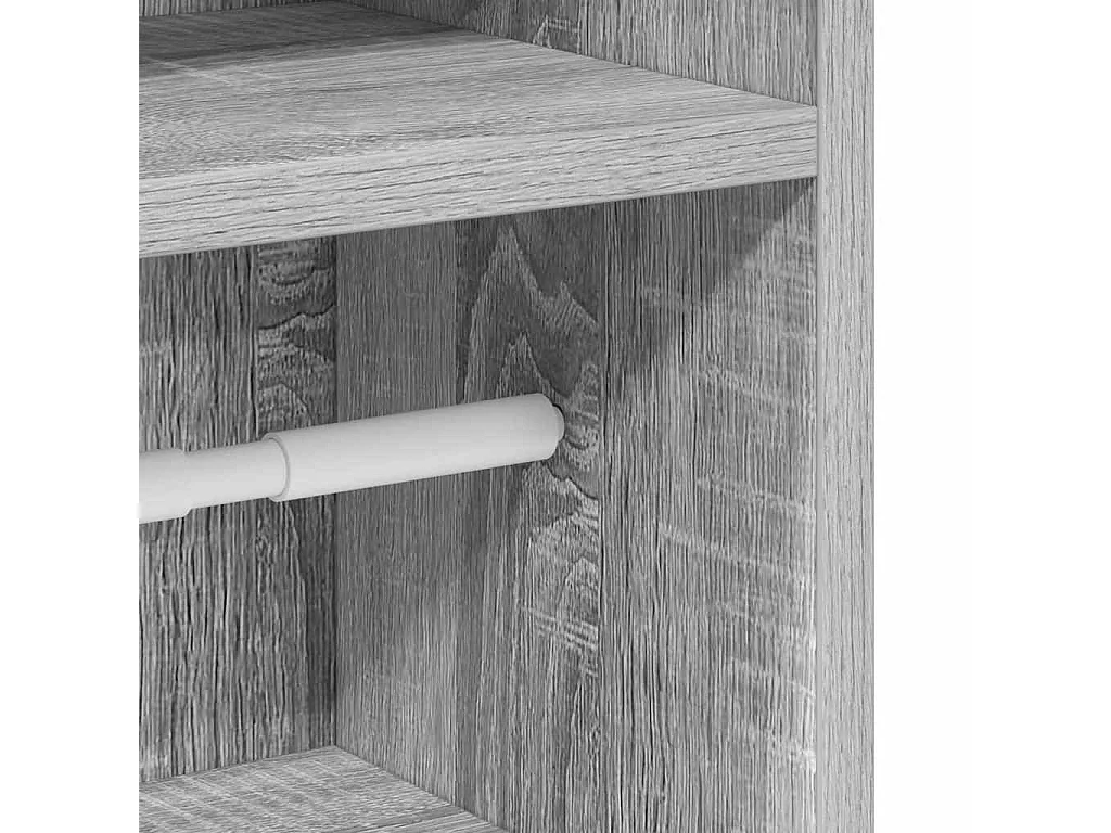 Meuble de salle de bain avec porte-rouleau sonoma gris