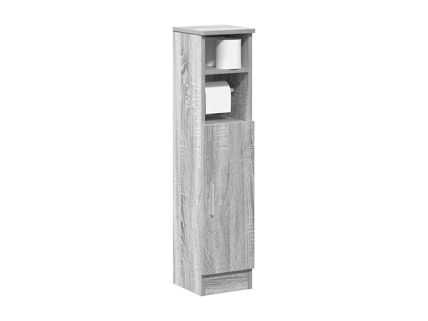 Meuble de salle de bain avec porte-rouleau sonoma gris