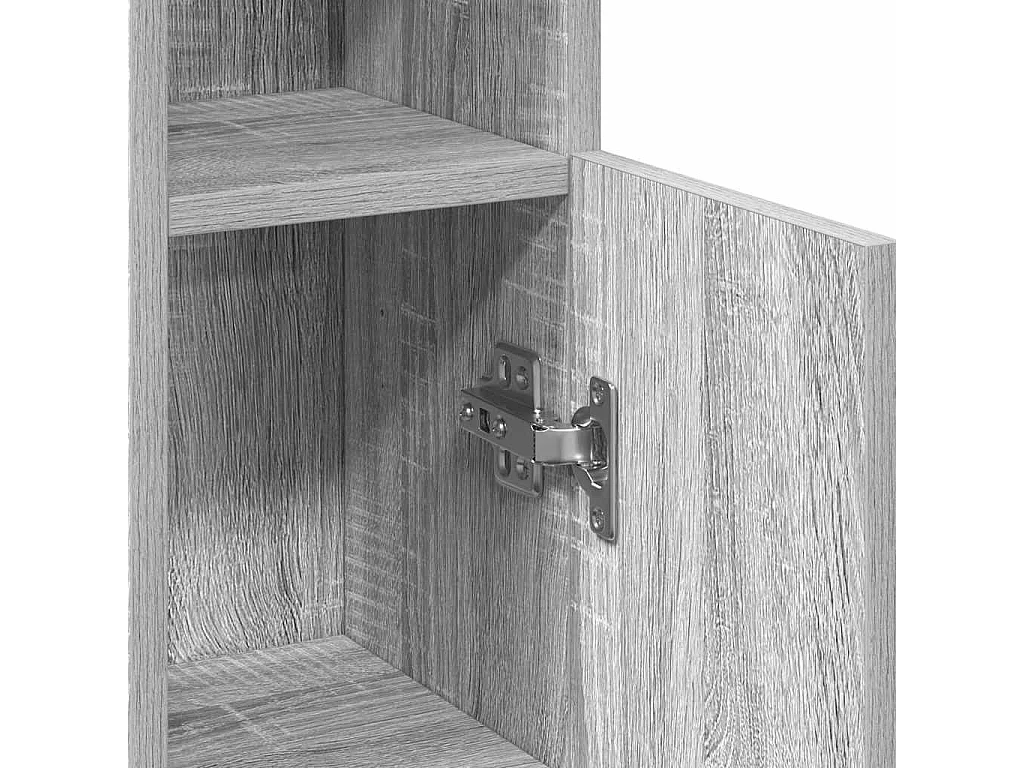 Meuble de salle de bain avec porte-rouleau sonoma gris