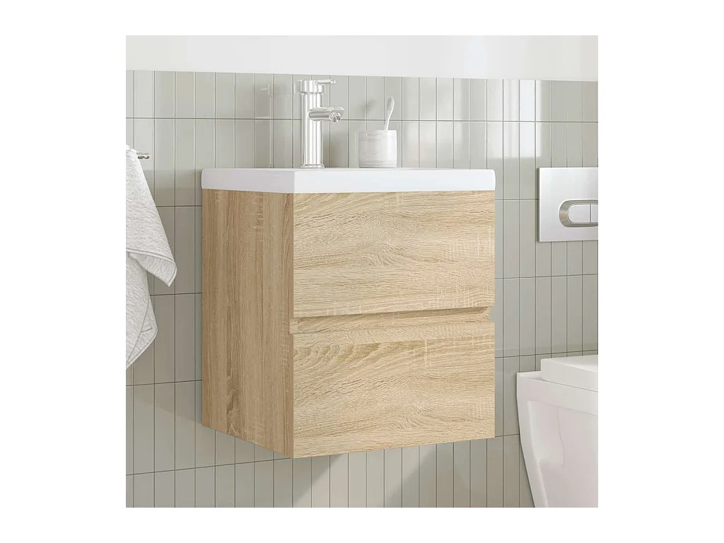 Ensemble de meubles de salle de bain 2 pcs chêne sonoma