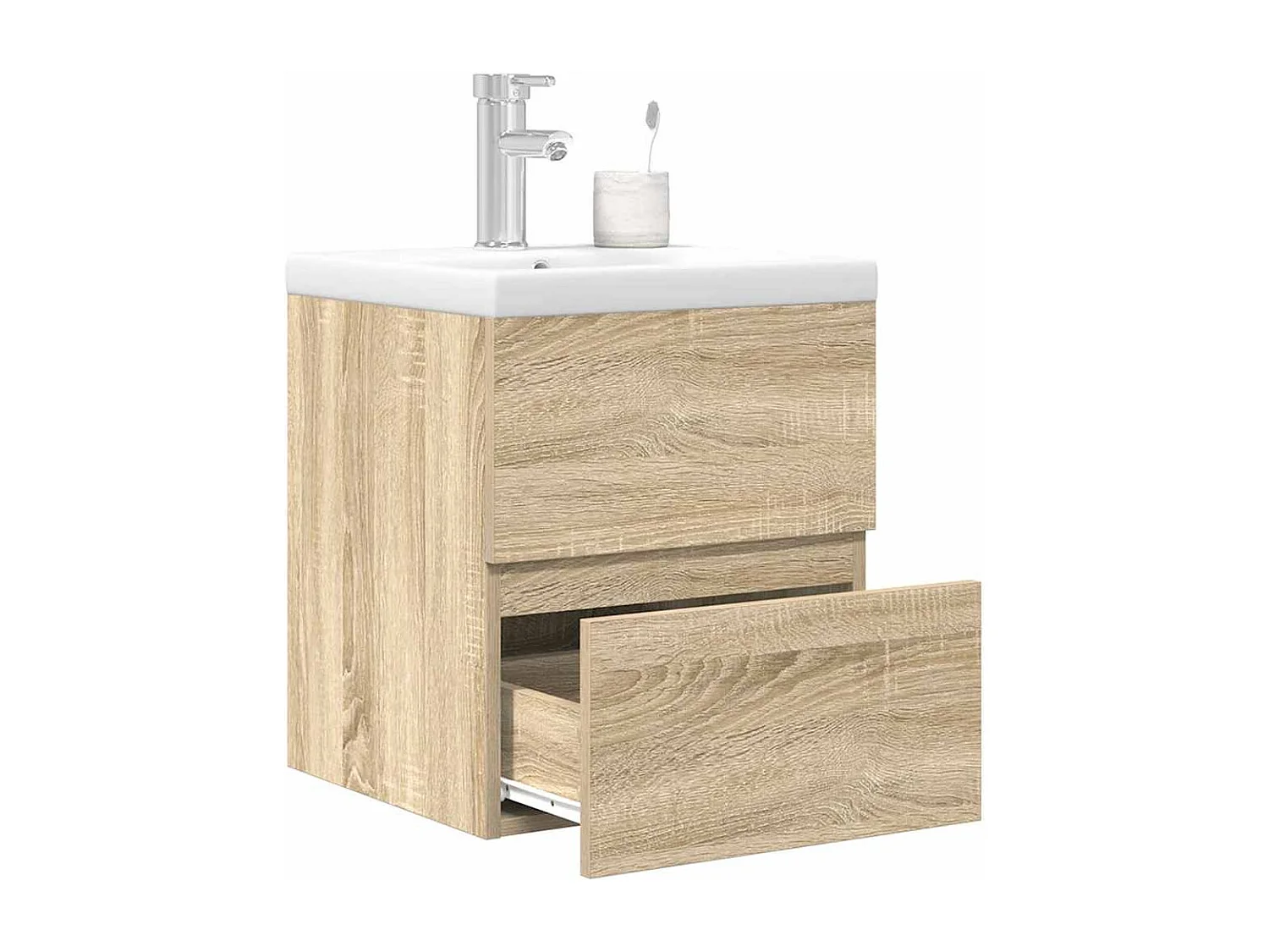 Ensemble de meubles de salle de bain 2 pcs chêne sonoma