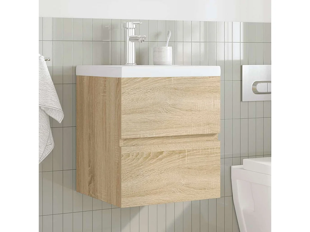 Ensemble de meubles de salle de bain 2 pcs chêne sonoma