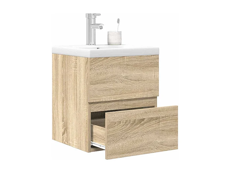 Ensemble de meubles de salle de bain 2 pcs chêne sonoma