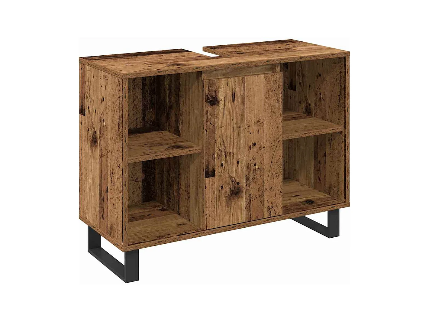 Set di mobili da bagno con anta 3 pezzi Marrone