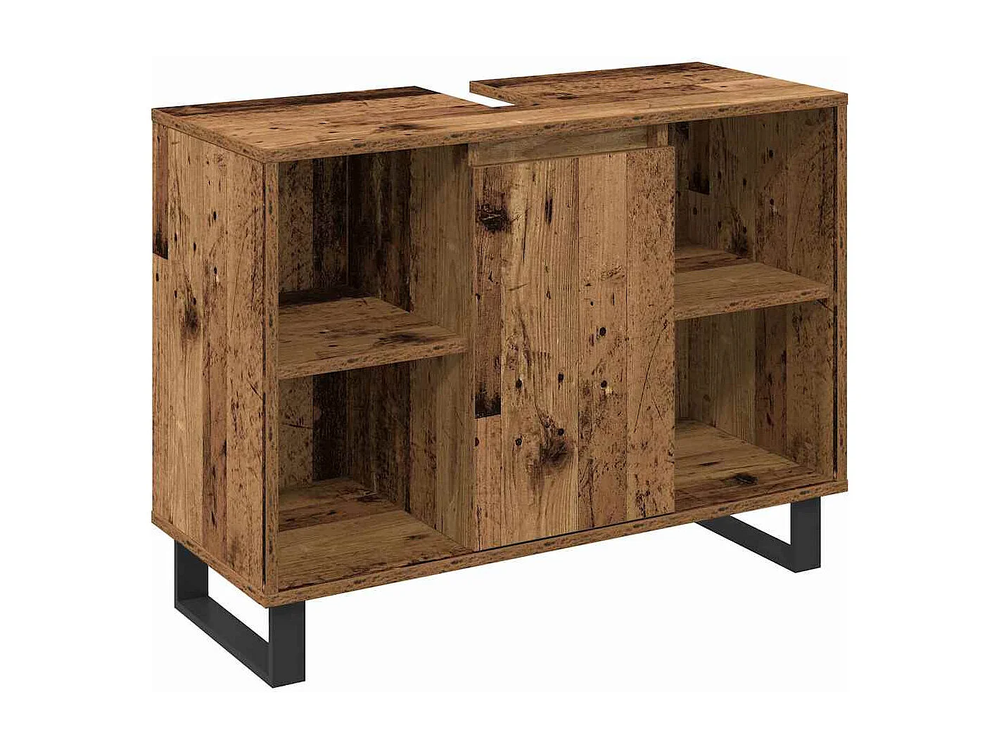 Set di mobili da bagno con anta 3 pezzi Marrone