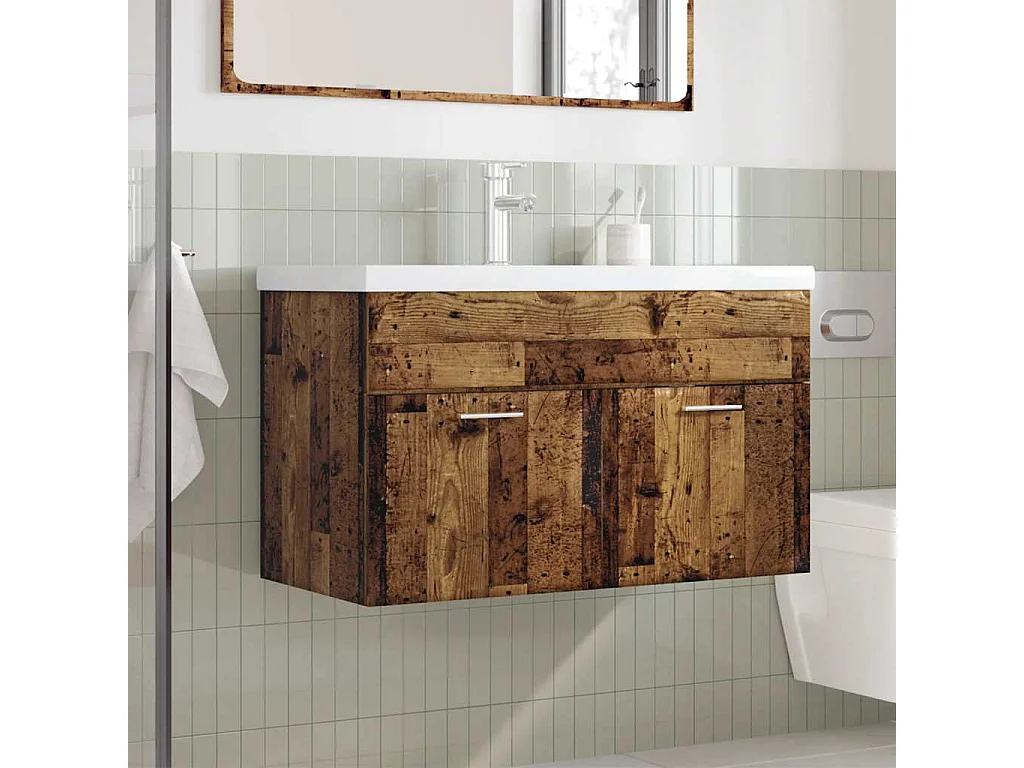 Conjunto de muebles de baño de 2 piezas de madera de ingeniería