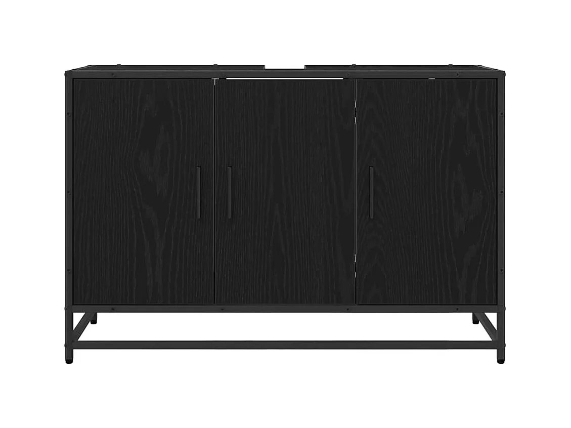 Meuble de Lavabo de Salle de Bain Chêne noir 90 x 33 x 60 cm