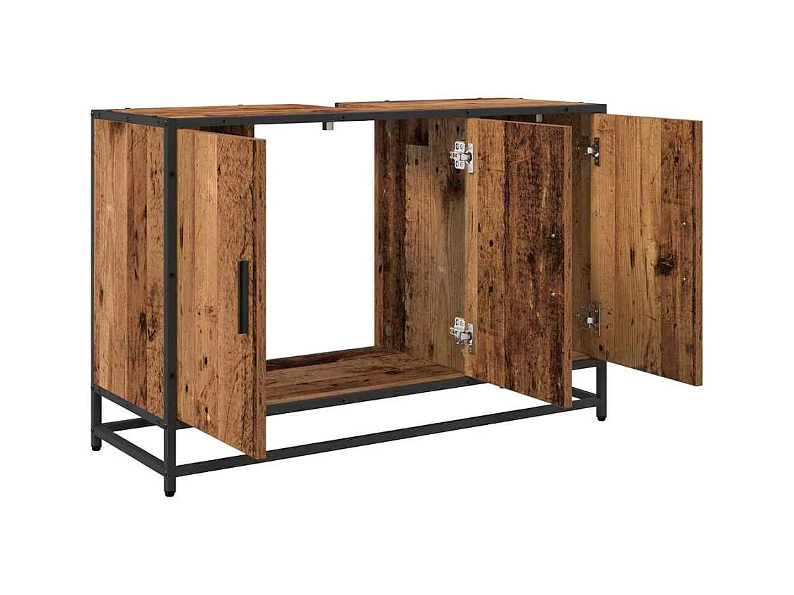 Meuble de Lavabo de Salle de Bain Bois ancien 90 x 33 x 60 cm