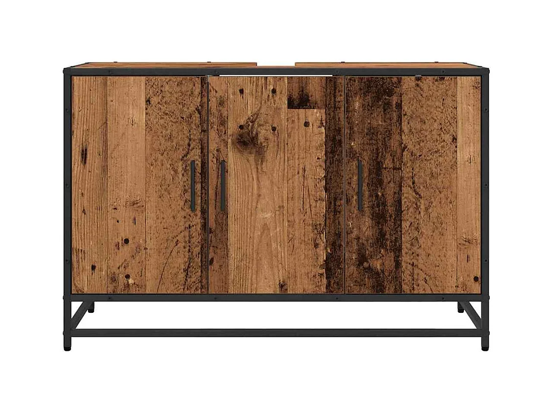 Meuble de Lavabo de Salle de Bain Bois ancien 90 x 33 x 60 cm