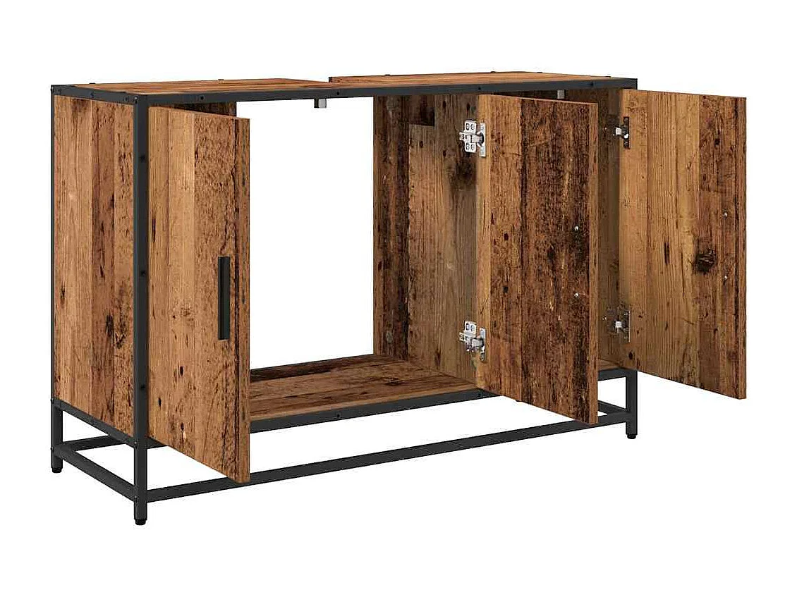 Meuble de Lavabo de Salle de Bain Bois ancien 90 x 33 x 60 cm