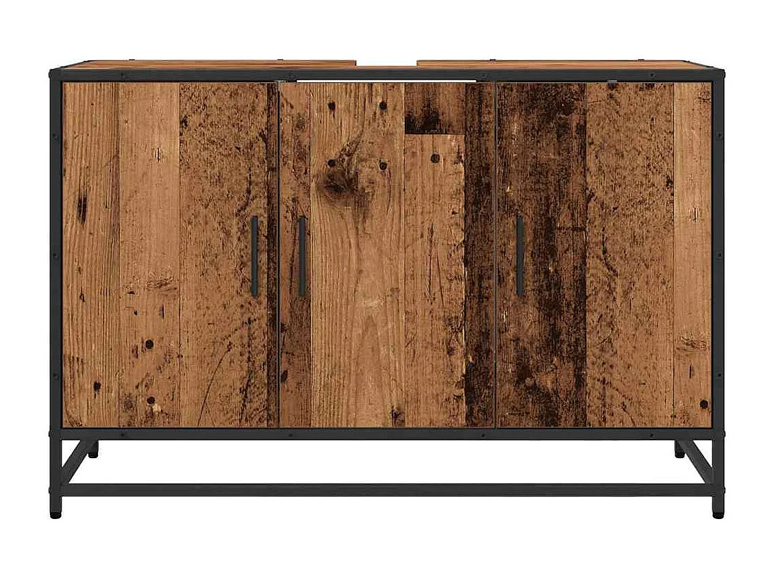 Meuble de Lavabo de Salle de Bain Bois ancien 90 x 33 x 60 cm