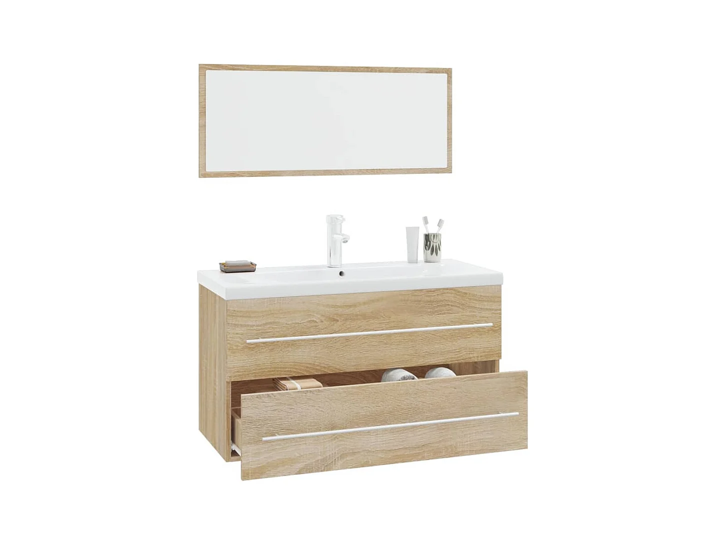 Ensemble de meubles de salle de bain 3 pcs Chêne sonoma