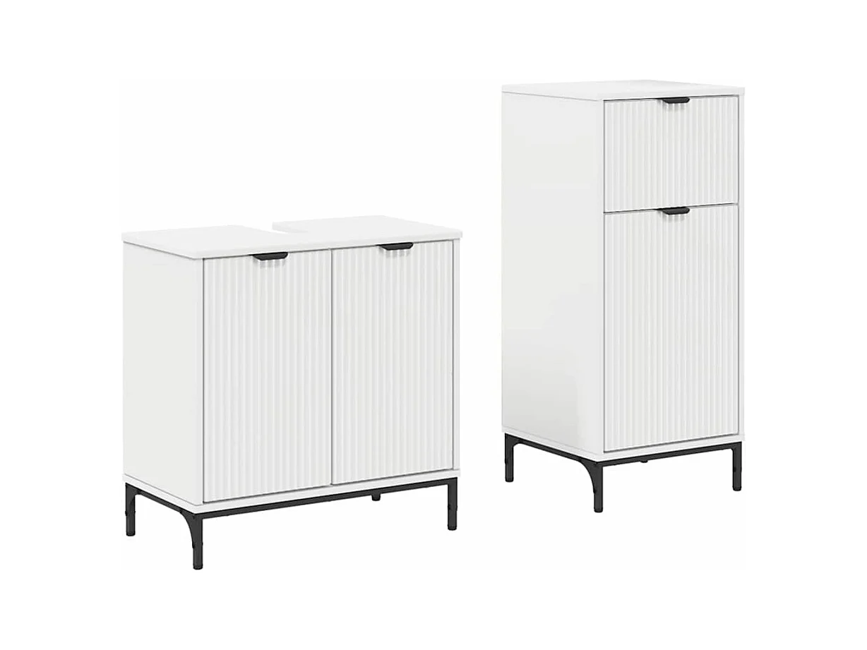 Conjunto de mueble de baño con cajón 2 piezas Blanco