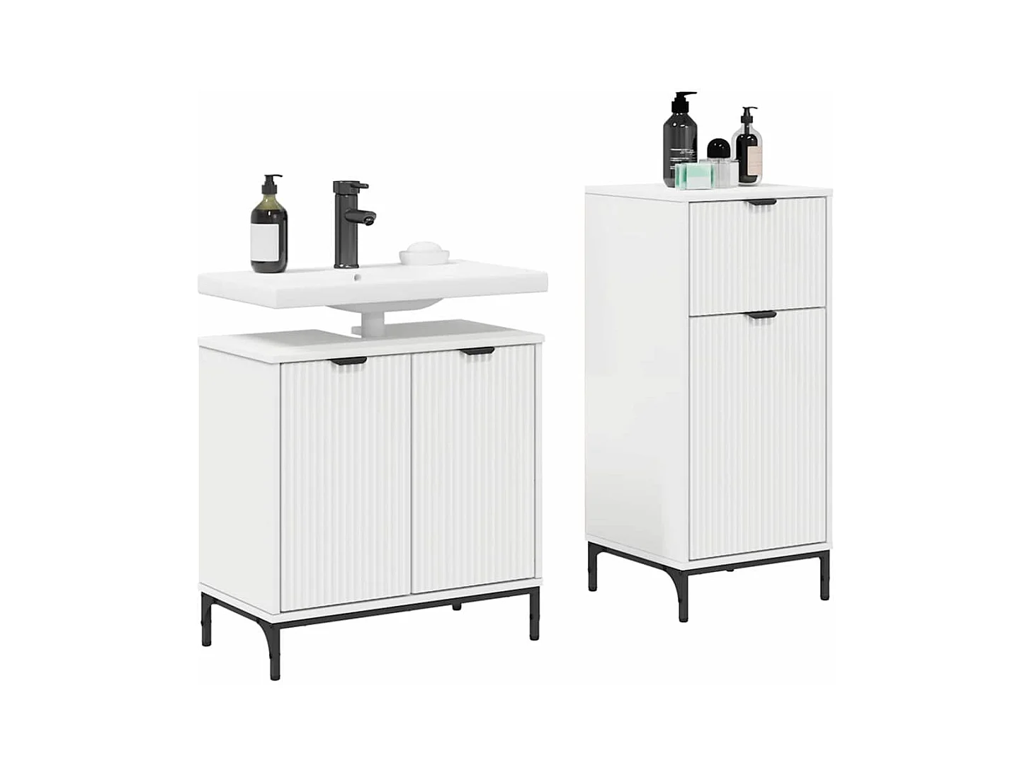 Conjunto de mueble de baño con cajón 2 piezas Blanco