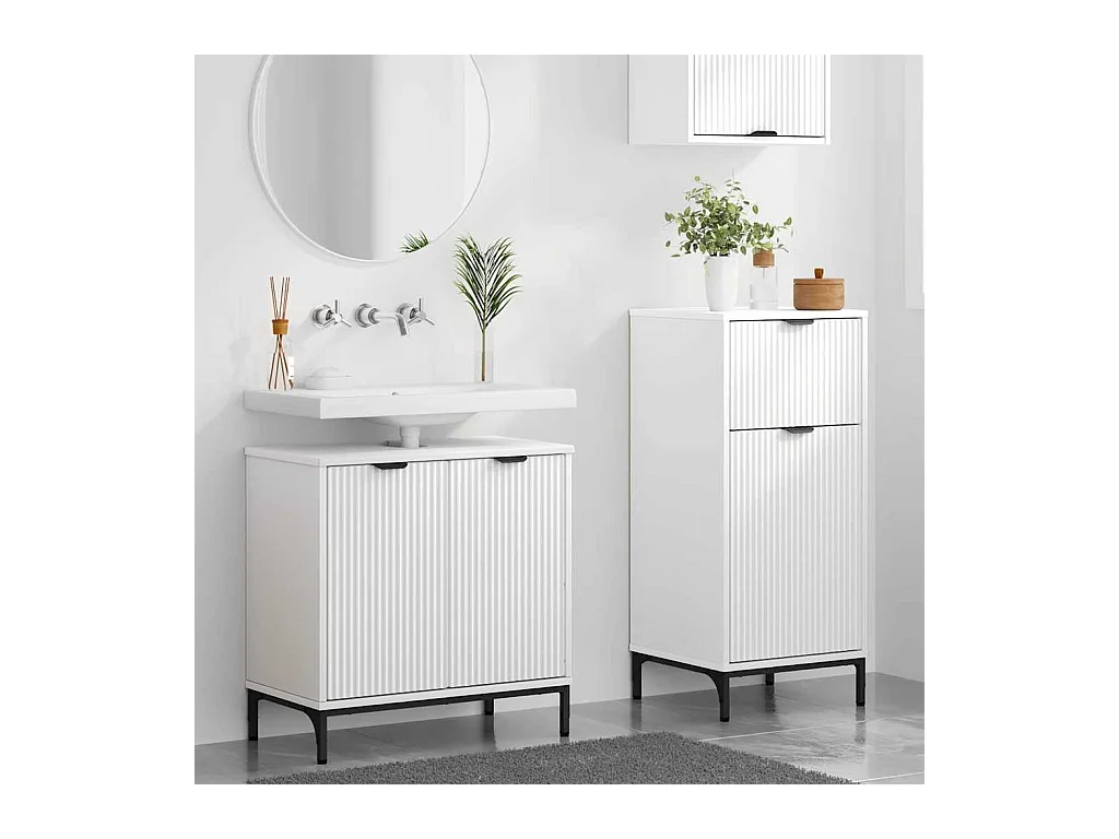 Conjunto de mueble de baño con cajón 2 piezas Blanco