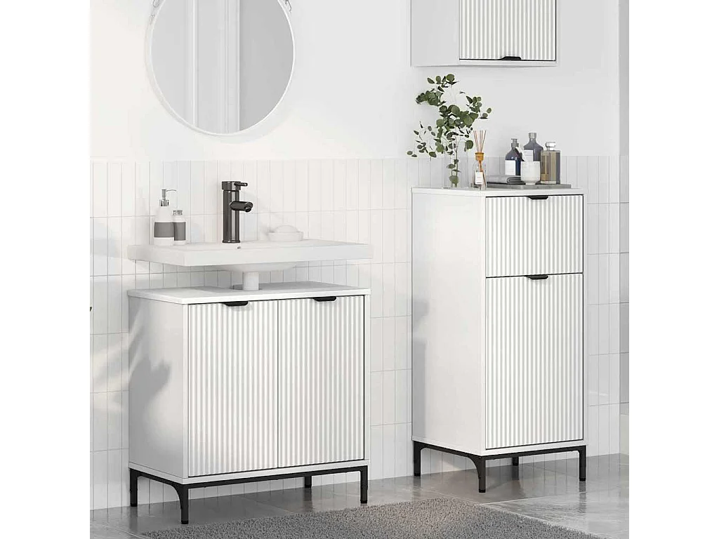 Conjunto de mueble de baño con cajón 2 piezas Blanco