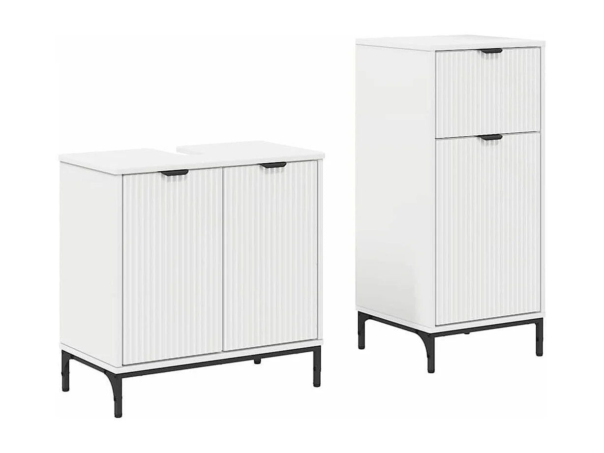 Conjunto de mueble de baño con cajón 2 piezas Blanco