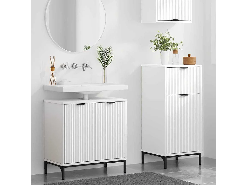 Conjunto de mueble de baño con cajón 2 piezas Blanco