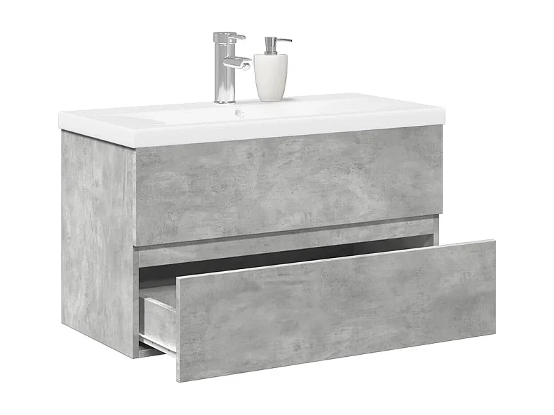 Set di mobili da bagno 2 pezzi grigio cemento