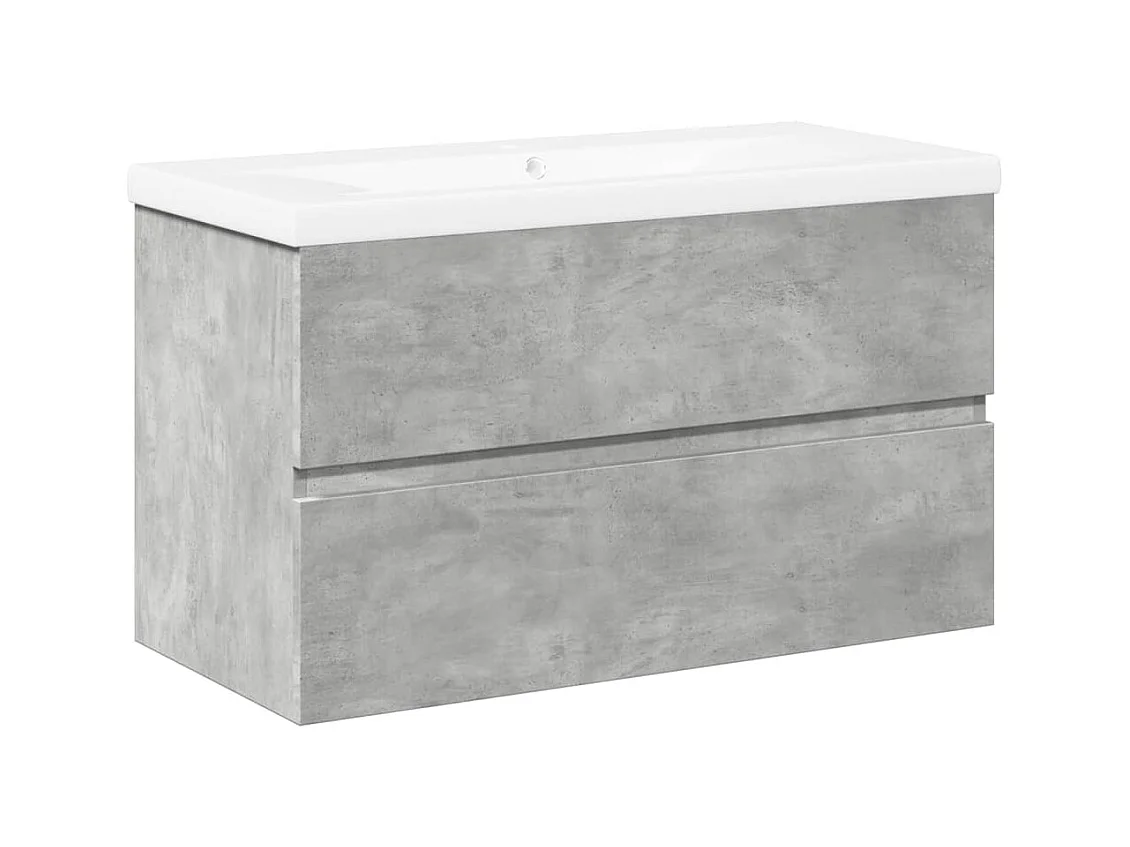 Set di mobili da bagno 2 pezzi grigio cemento